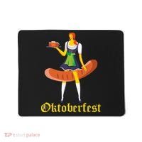 Barmaid Oktoberfest Funny German Woman Dirndl Bratwurst Mousepad thumb 0