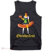 Barmaid Oktoberfest Funny German Woman Dirndl Bratwurst Tank Top thumb 0