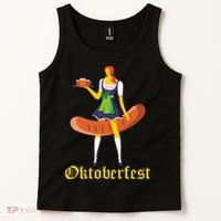 Barmaid Oktoberfest Funny German Woman Dirndl Bratwurst Tank Top thumb 2