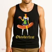 Barmaid Oktoberfest Funny German Woman Dirndl Bratwurst Tank Top thumb 3