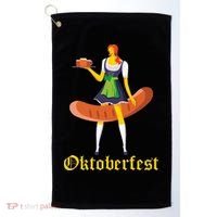 Barmaid Oktoberfest Funny German Woman Dirndl Bratwurst Golf Towel thumb 0