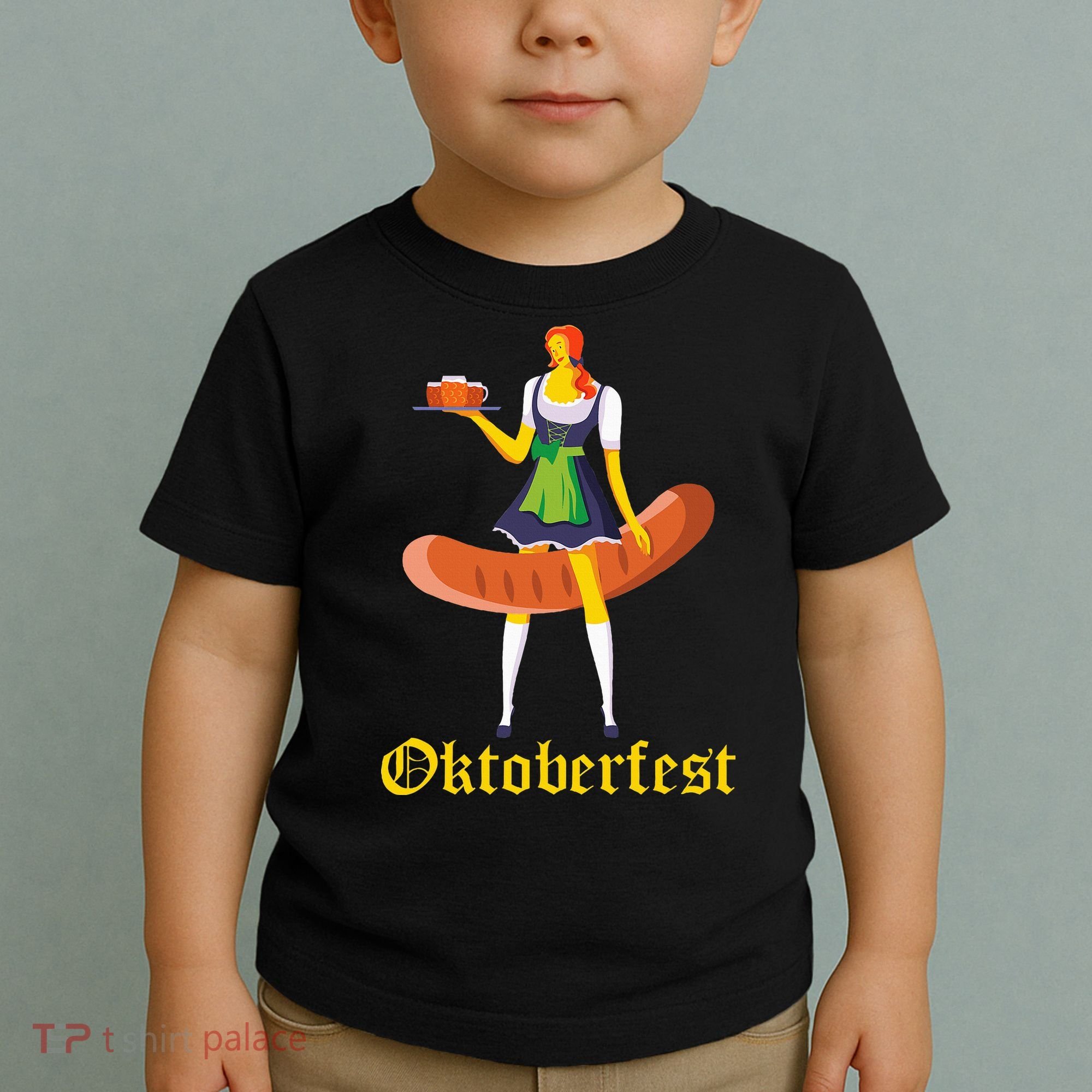 Barmaid Oktoberfest Funny German Woman Dirndl Bratwurst Toddler T-Shirt