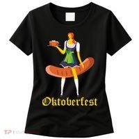 Barmaid Oktoberfest Funny German Woman Dirndl Bratwurst Women's T-Shirt thumb 0