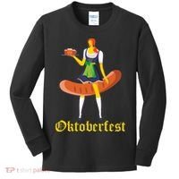 Barmaid Oktoberfest Funny German Woman Dirndl Bratwurst Kids Long Sleeve Shirt thumb 0