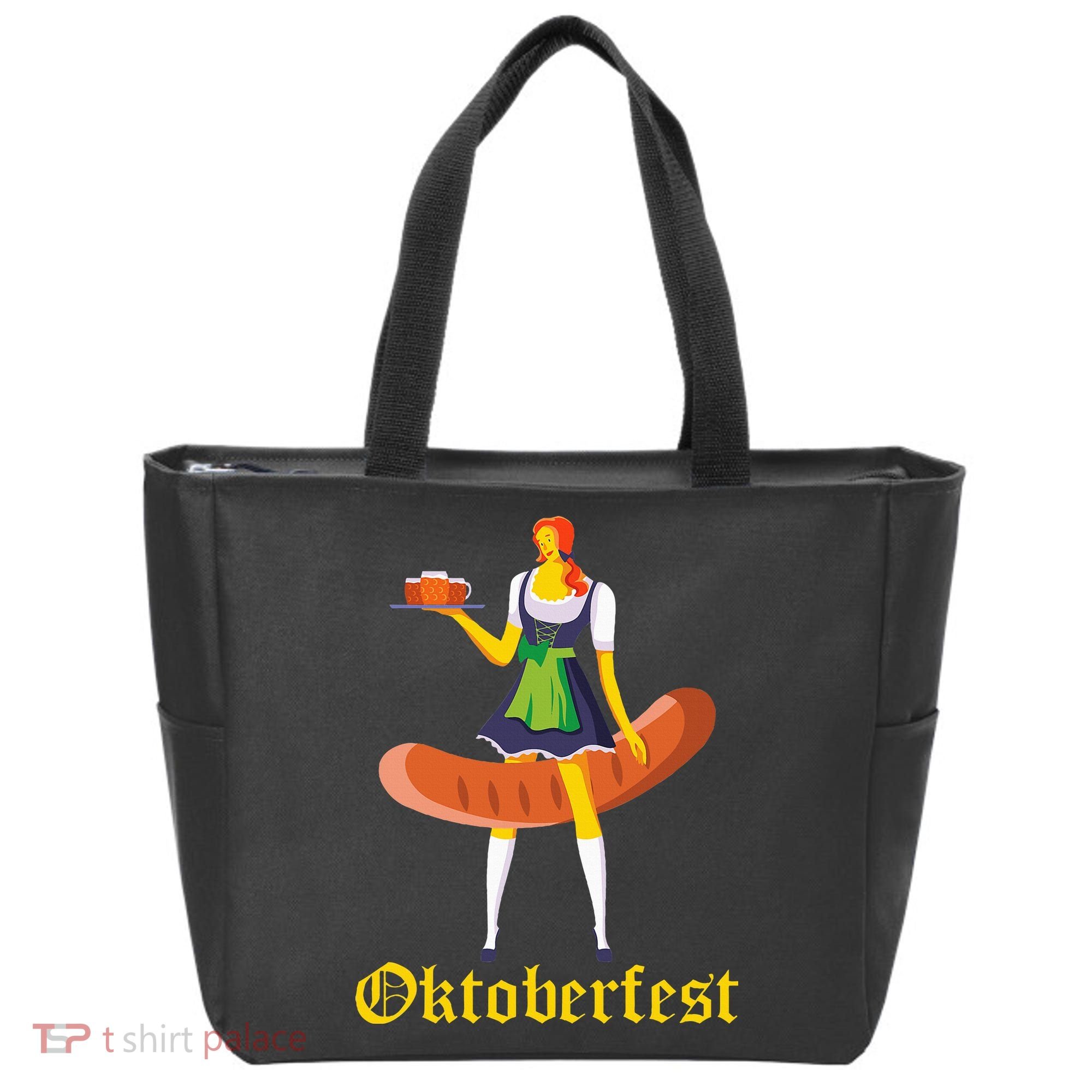 Barmaid Oktoberfest Funny German Woman Dirndl Bratwurst Tote Bag