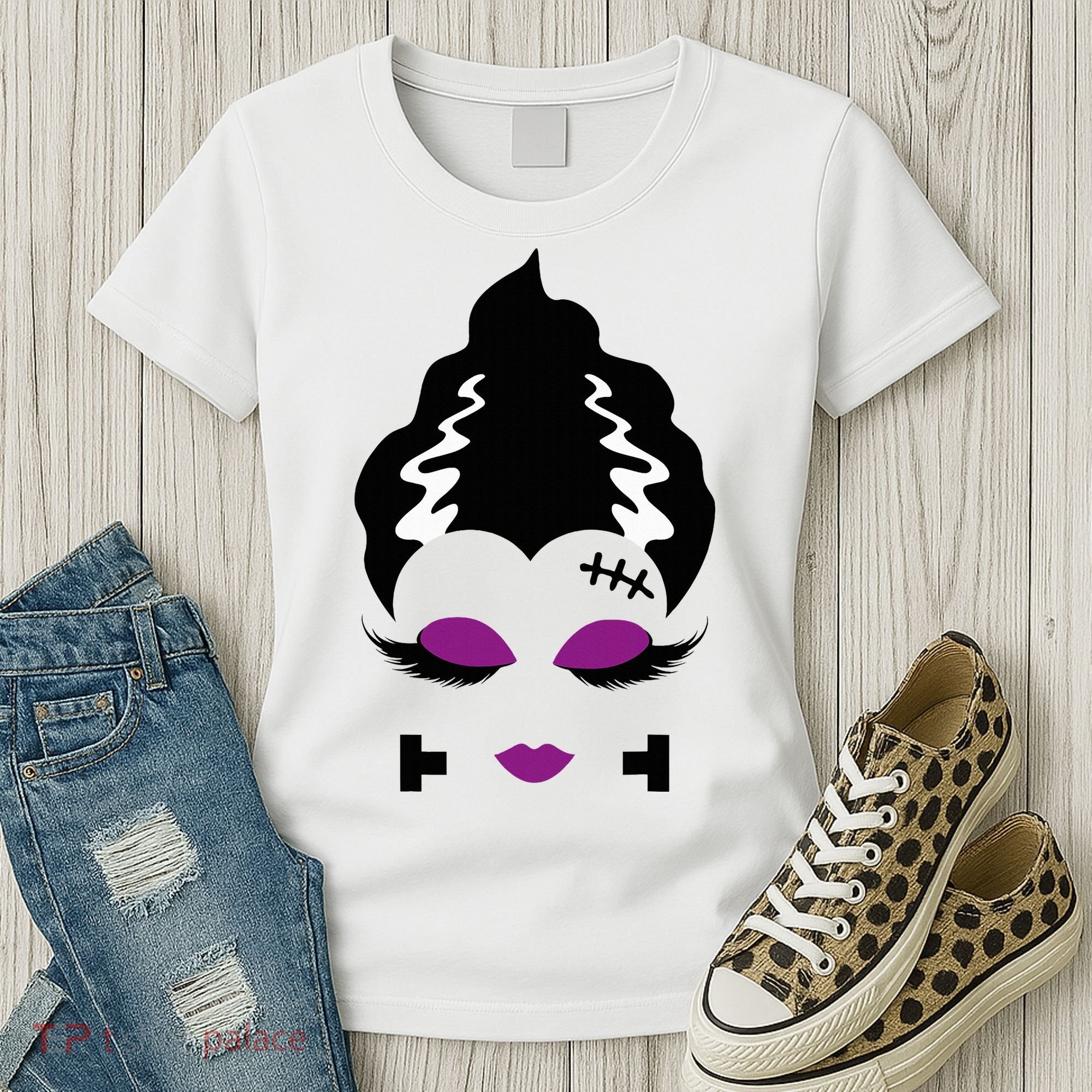 Bride Of F.R.A.N.K.E.N.S.T.E.I.N Monster Halloween Costume Women's T-Shirt