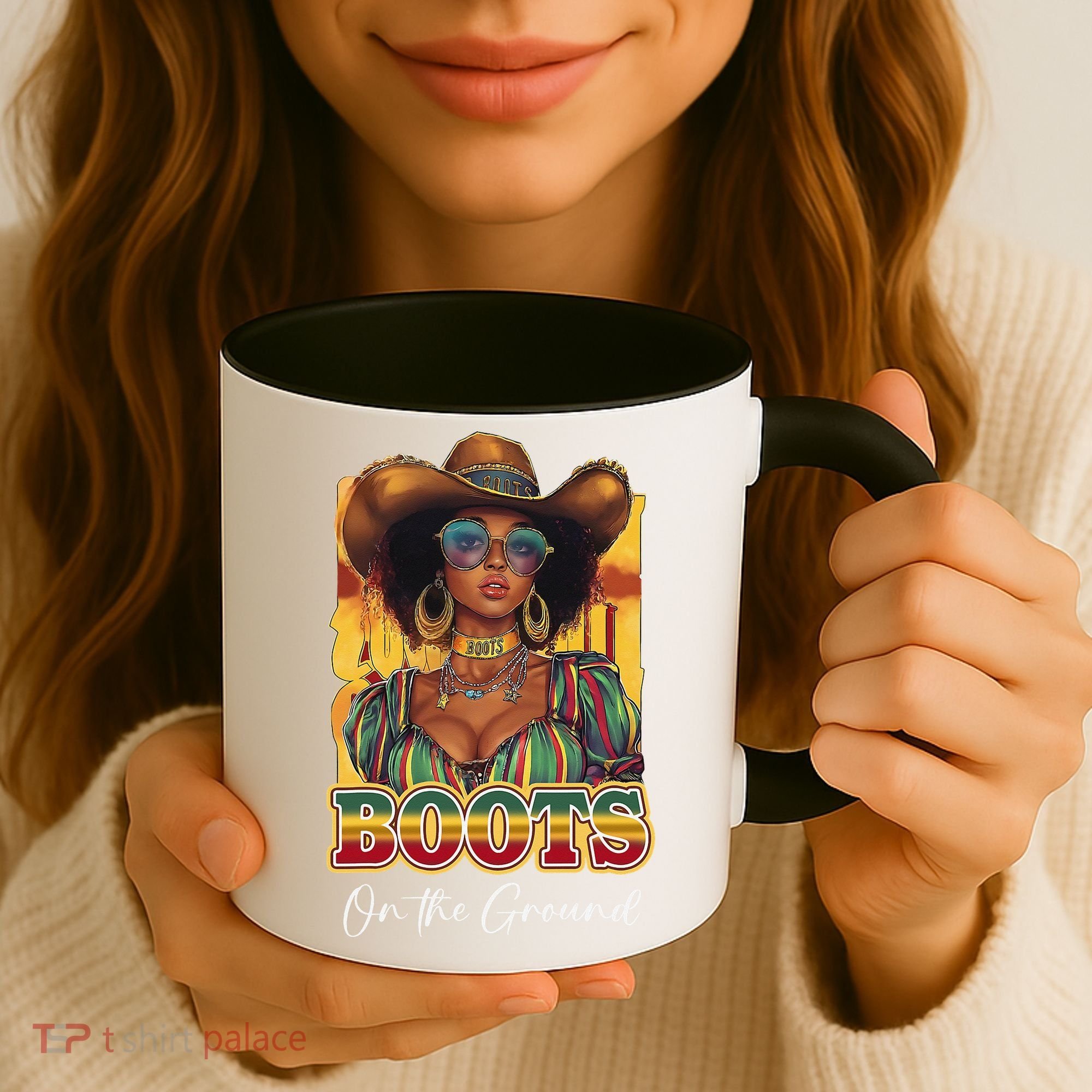 Boots On Ground Juneteenth Cowgirl Linedance Boots Western Coffee Mug