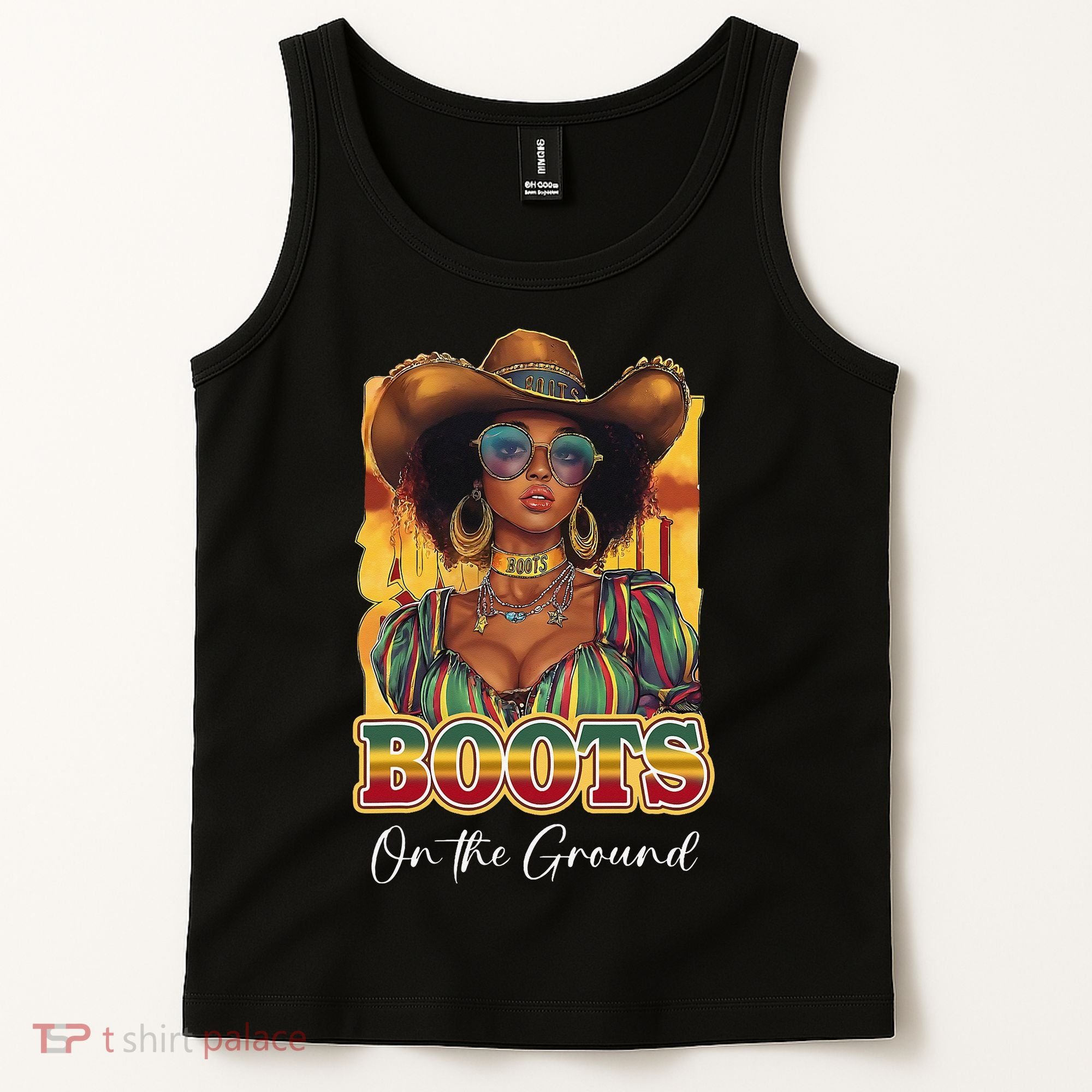 Boots On Ground Juneteenth Cowgirl Linedance Boots Western Tank Top