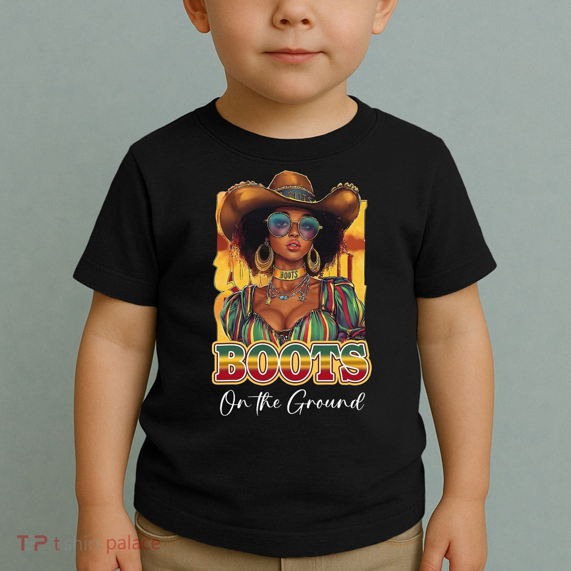 Boots On Ground Juneteenth Cowgirl Linedance Boots Western Toddler T-Shirt