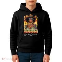 Boots On Ground Juneteenth Cowgirl Linedance Boots Western Kids Hoodie thumb 4