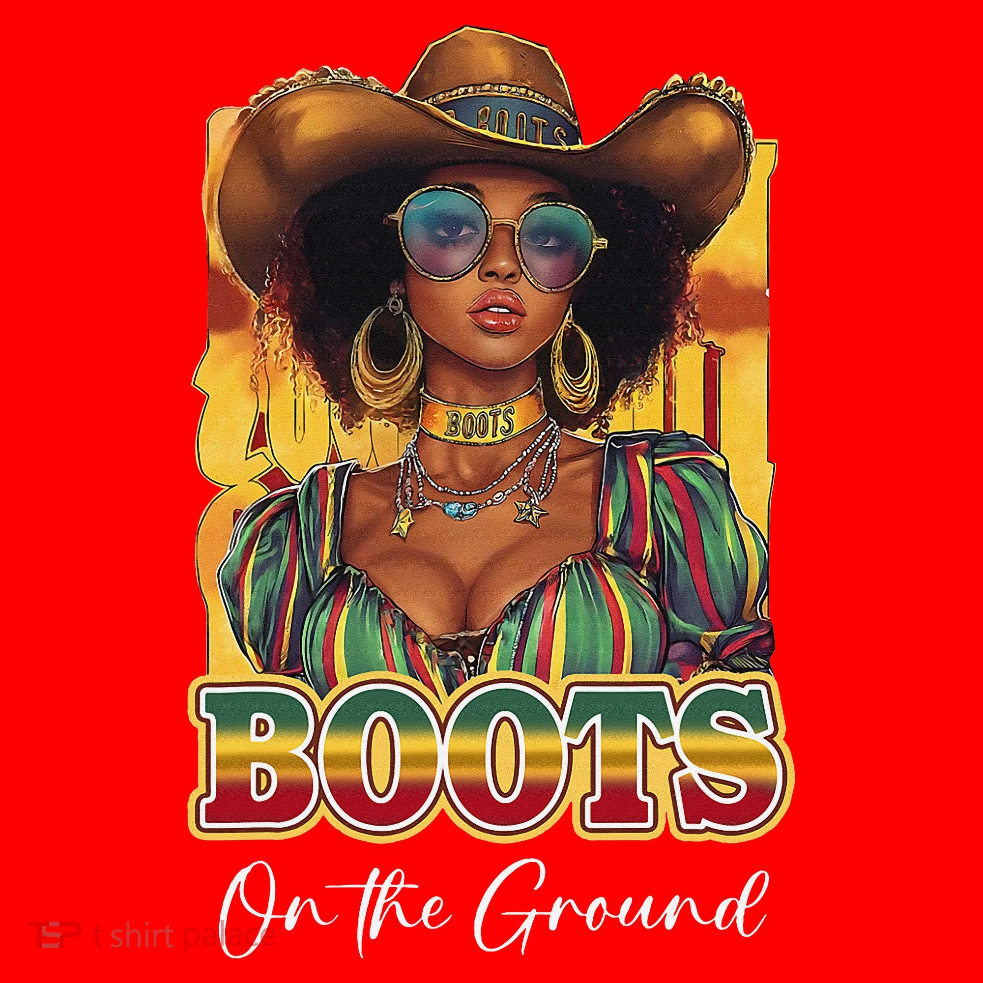 Boots On Ground Juneteenth Cowgirl Linedance Boots Western Santa Hat