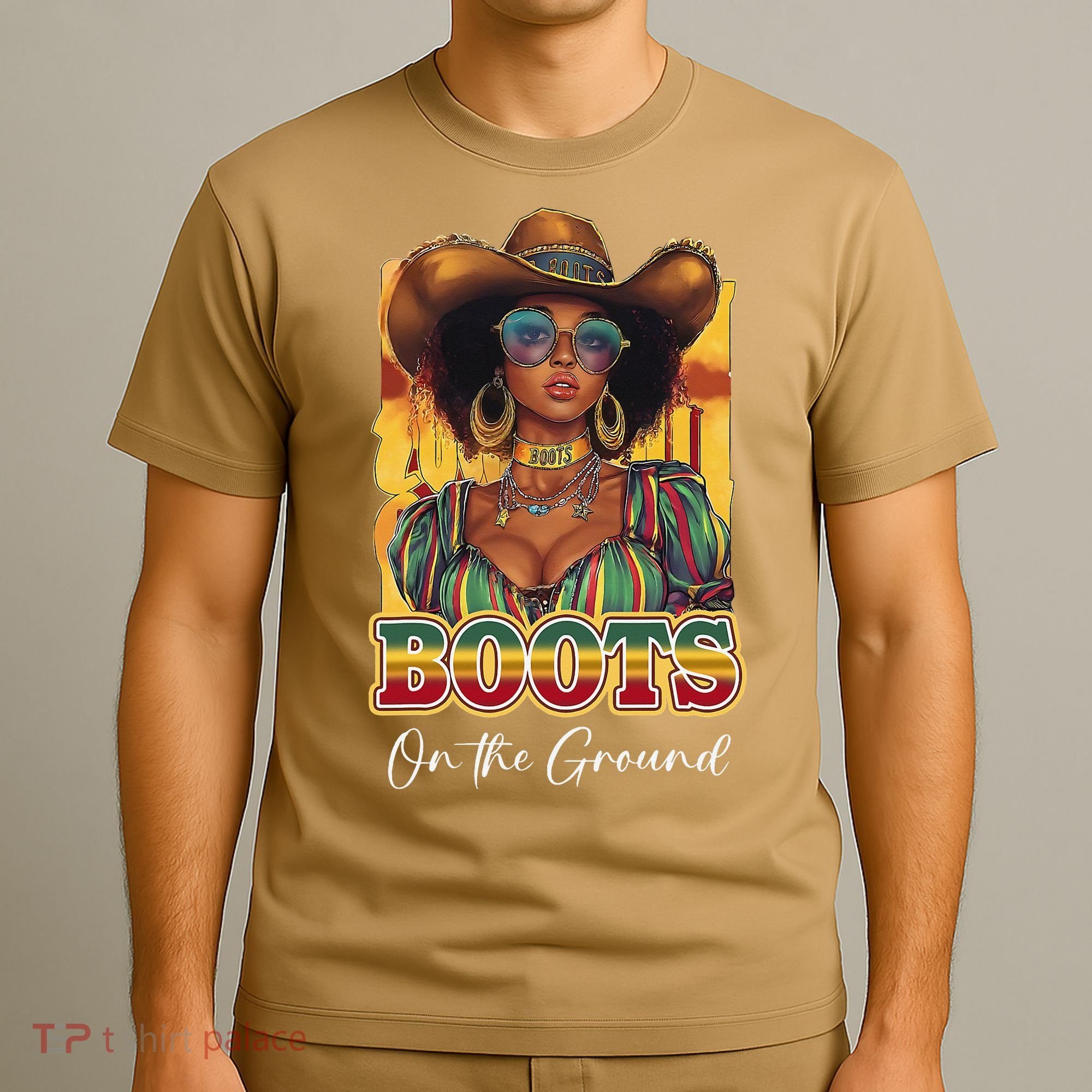 Boots On Ground Juneteenth Cowgirl Linedance Boots Western T-Shirt