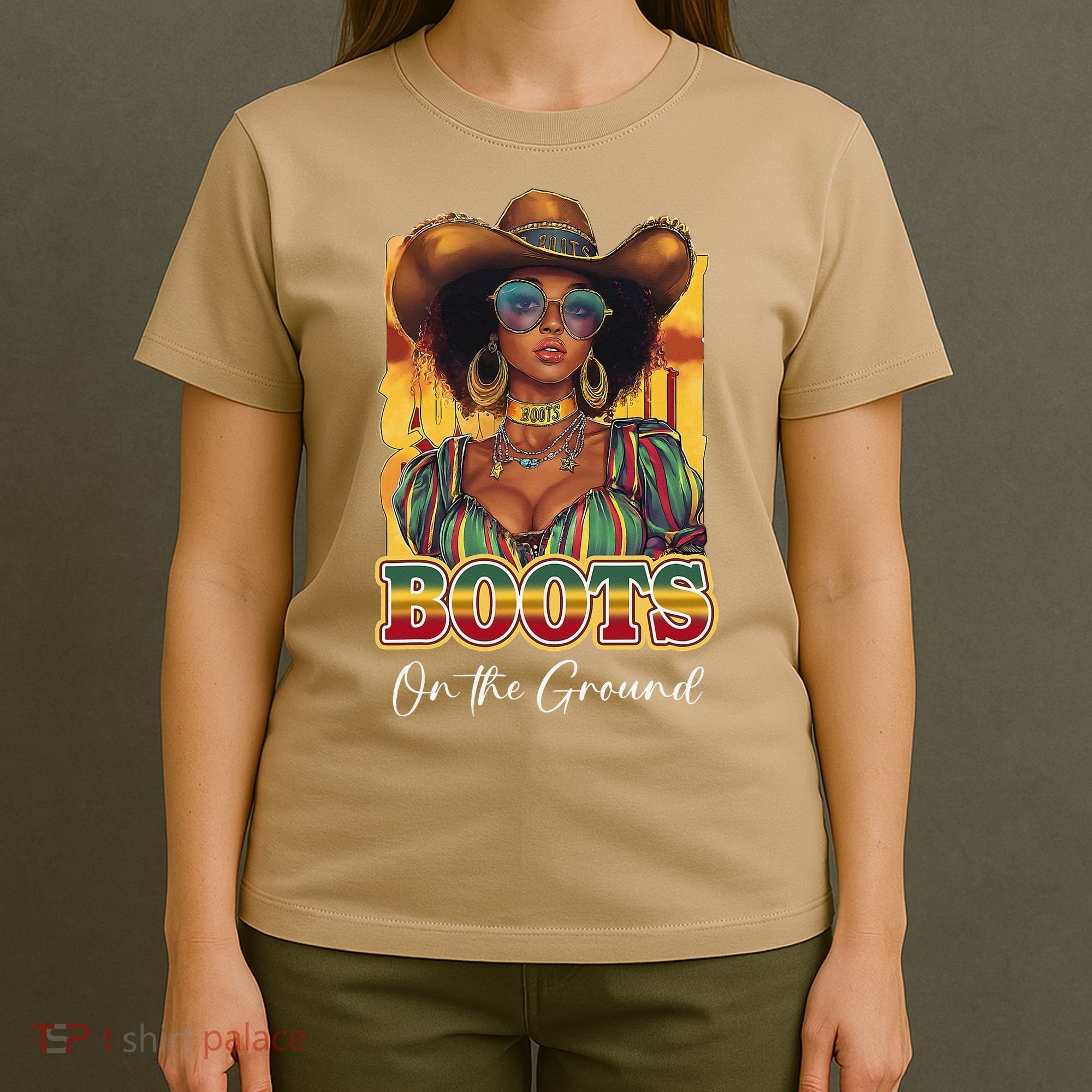 Boots On Ground Juneteenth Cowgirl Linedance Boots Western T-Shirt
