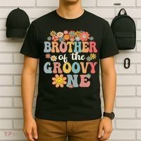 Brother Of Groovy One Matching Family 1st Birthday Party T-Shirt thumb 6