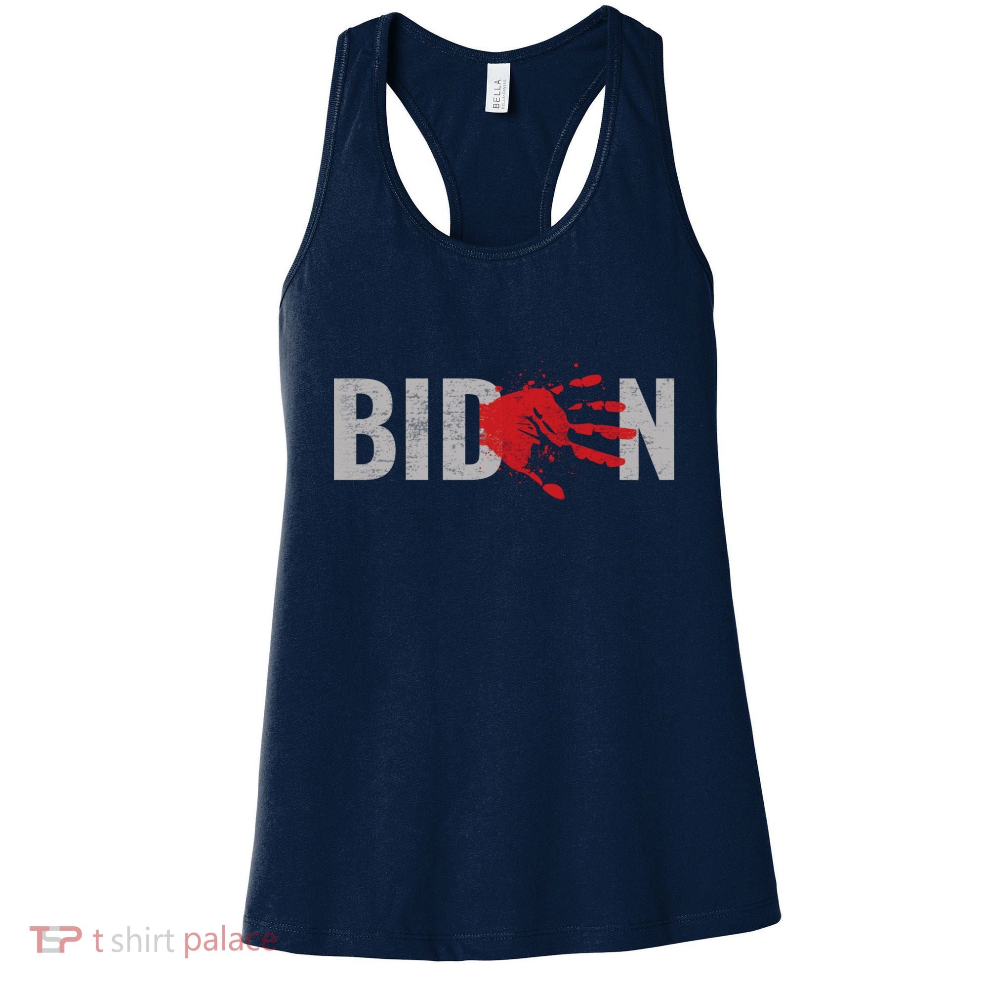Blood On His Hands Anti Joe Biden Bloody Handprint Women's Tank Top