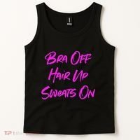 Bra Off Hair Up Sweats On Tank Top thumb 2