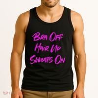 Bra Off Hair Up Sweats On Tank Top thumb 3