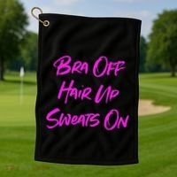 Bra Off Hair Up Sweats On Golf Towel thumb 1