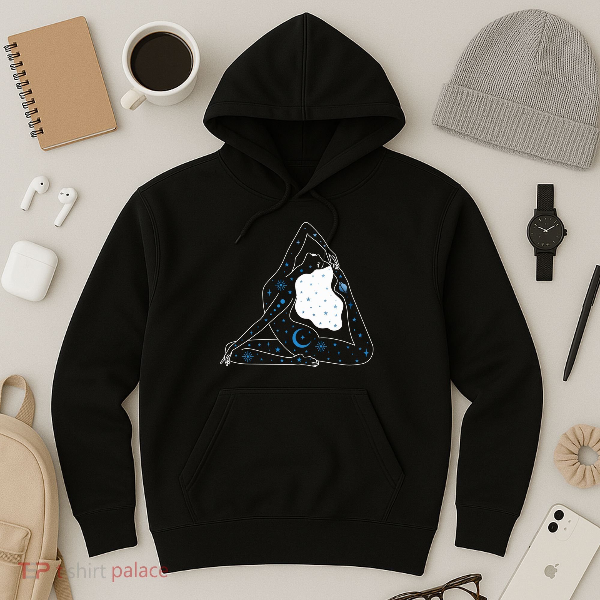 Boho Celestial Bodies Yoga Girl Hoodie