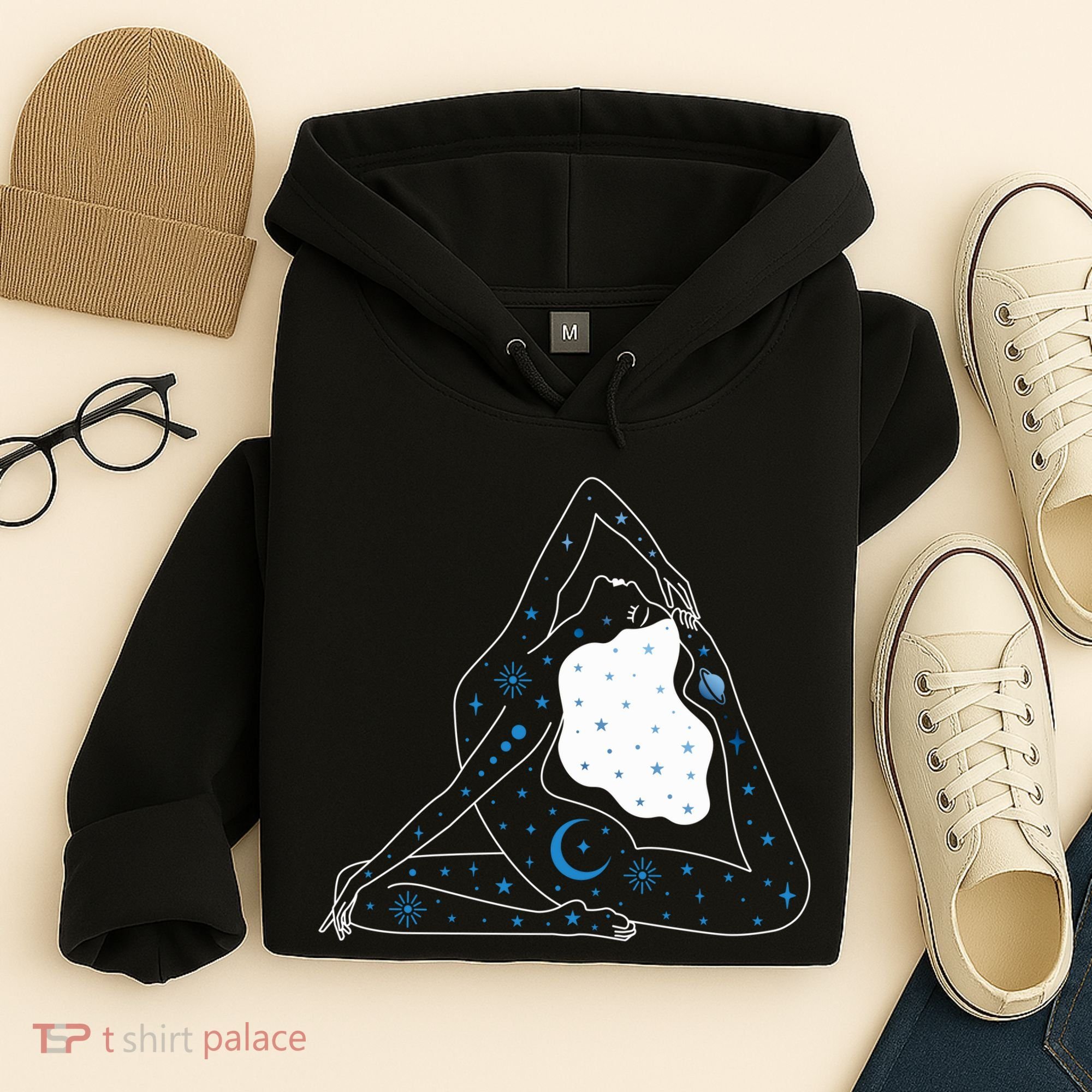Boho Celestial Bodies Yoga Girl Hoodie