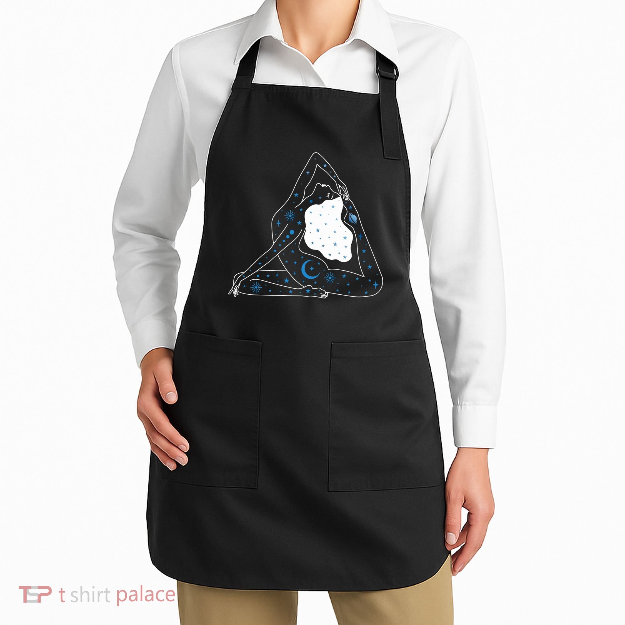 Boho Celestial Bodies Yoga Girl Apron