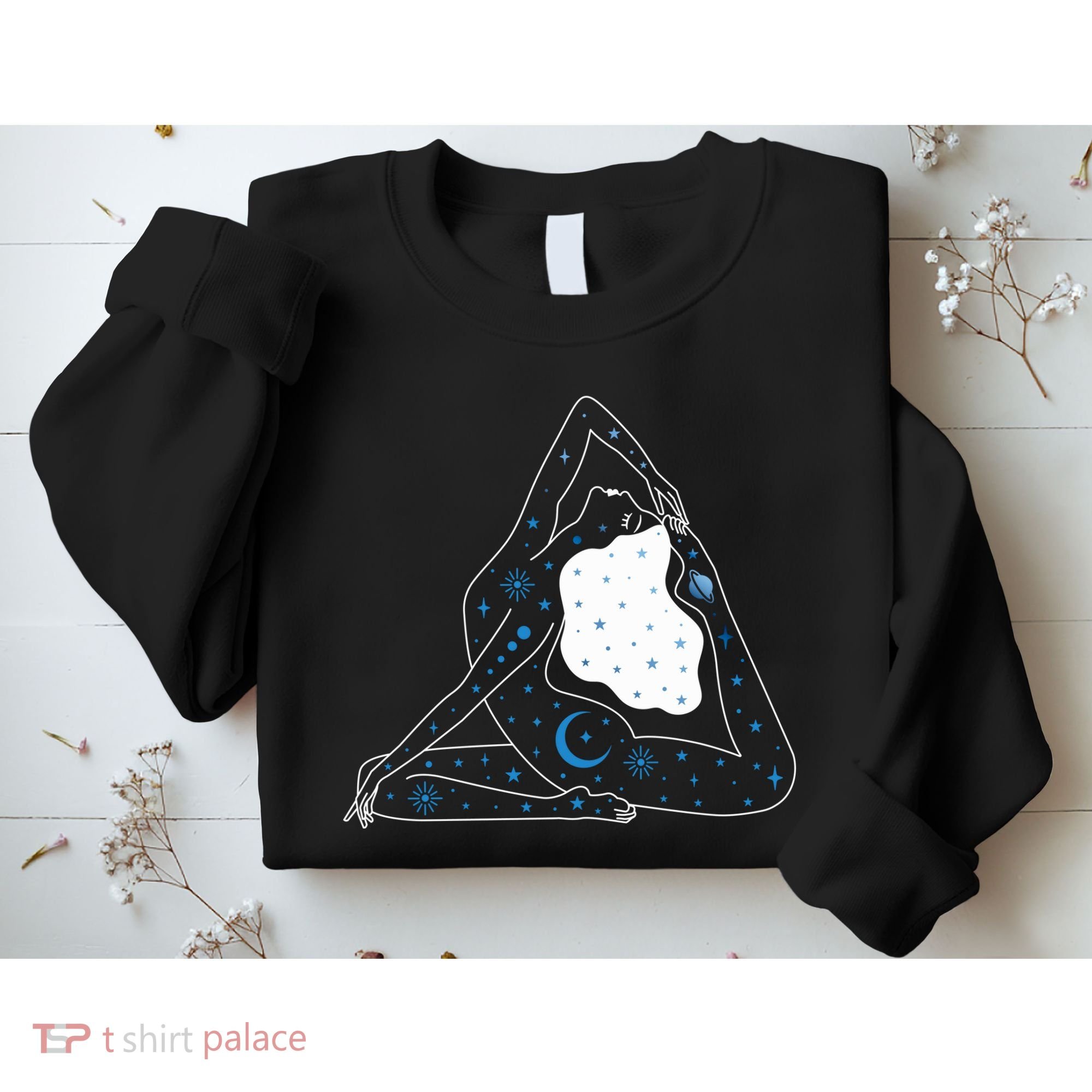 Boho Celestial Bodies Yoga Girl Sweatshirt