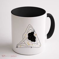 Boho Celestial Bodies Yoga Girl Coffee Mug thumb 1