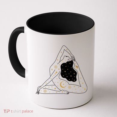 Boho Celestial Bodies Yoga Girl Coffee Mug