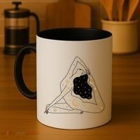 Boho Celestial Bodies Yoga Girl Coffee Mug thumb 4