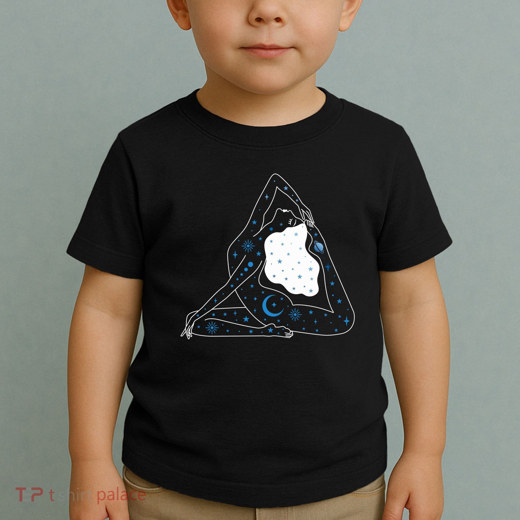 Boho Celestial Bodies Yoga Girl Toddler T-Shirt
