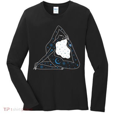 Boho Celestial Bodies Yoga Girl Women's Long Sleeve Shirt