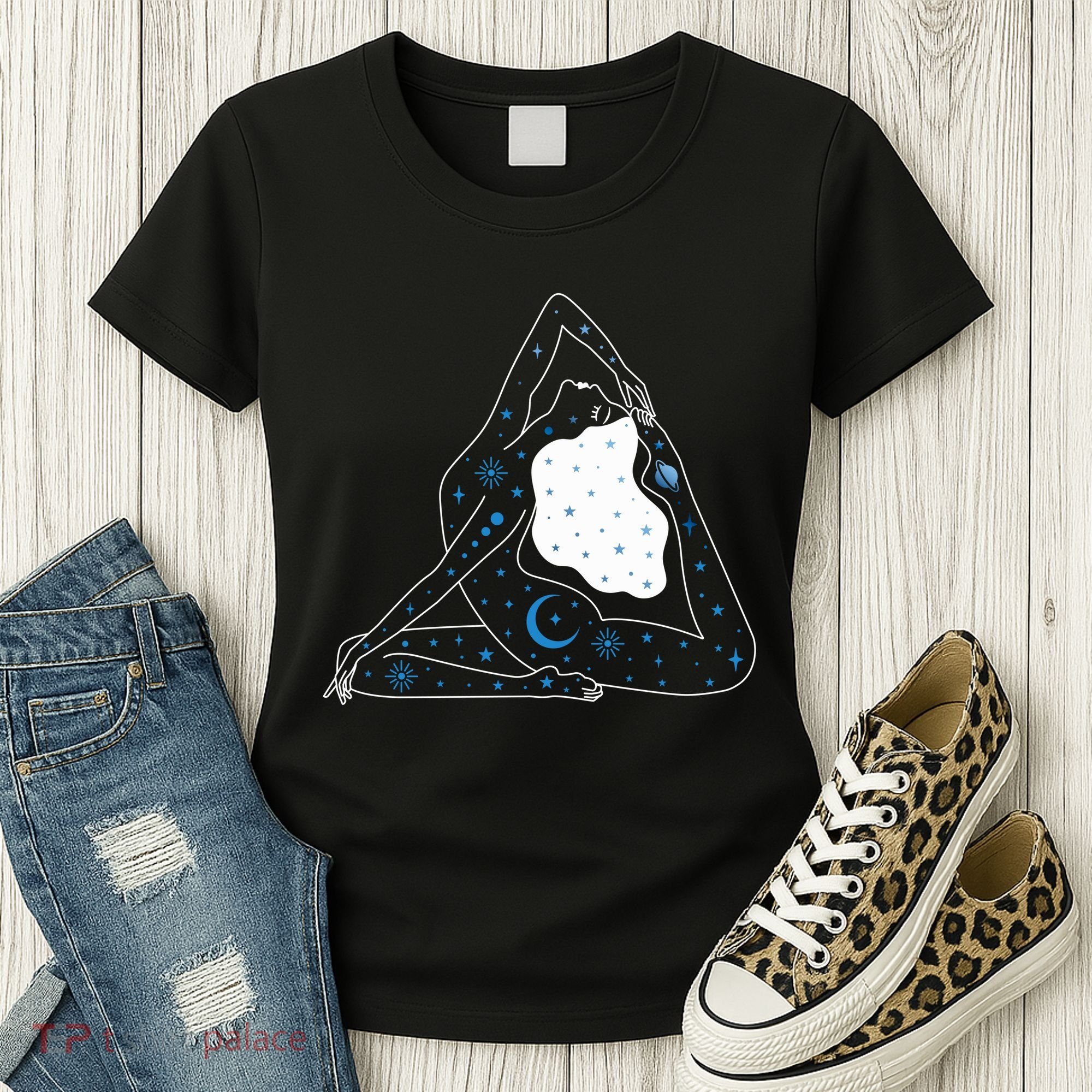Boho Celestial Bodies Yoga Girl Women's T-Shirt