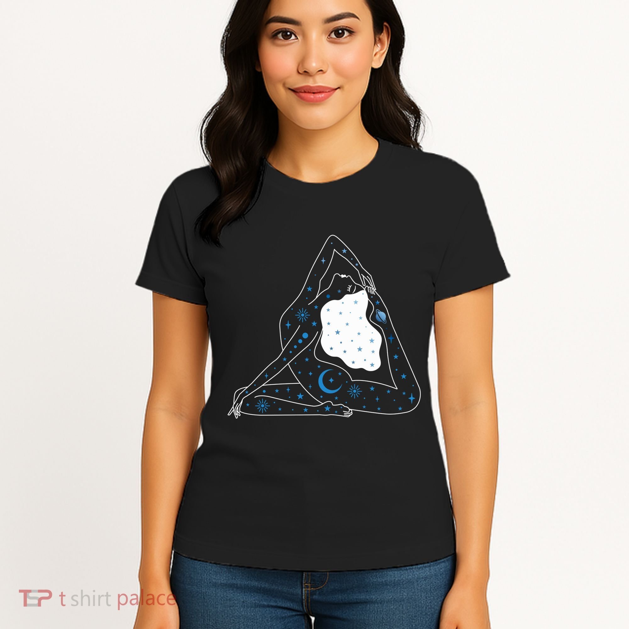 Boho Celestial Bodies Yoga Girl Women's T-Shirt