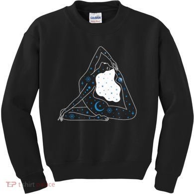 Boho Celestial Bodies Yoga Girl Kids Sweatshirt