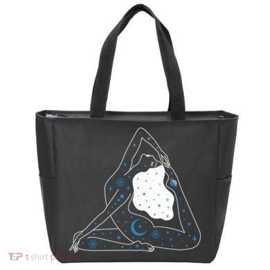 Boho Celestial Bodies Yoga Girl Tote Bag