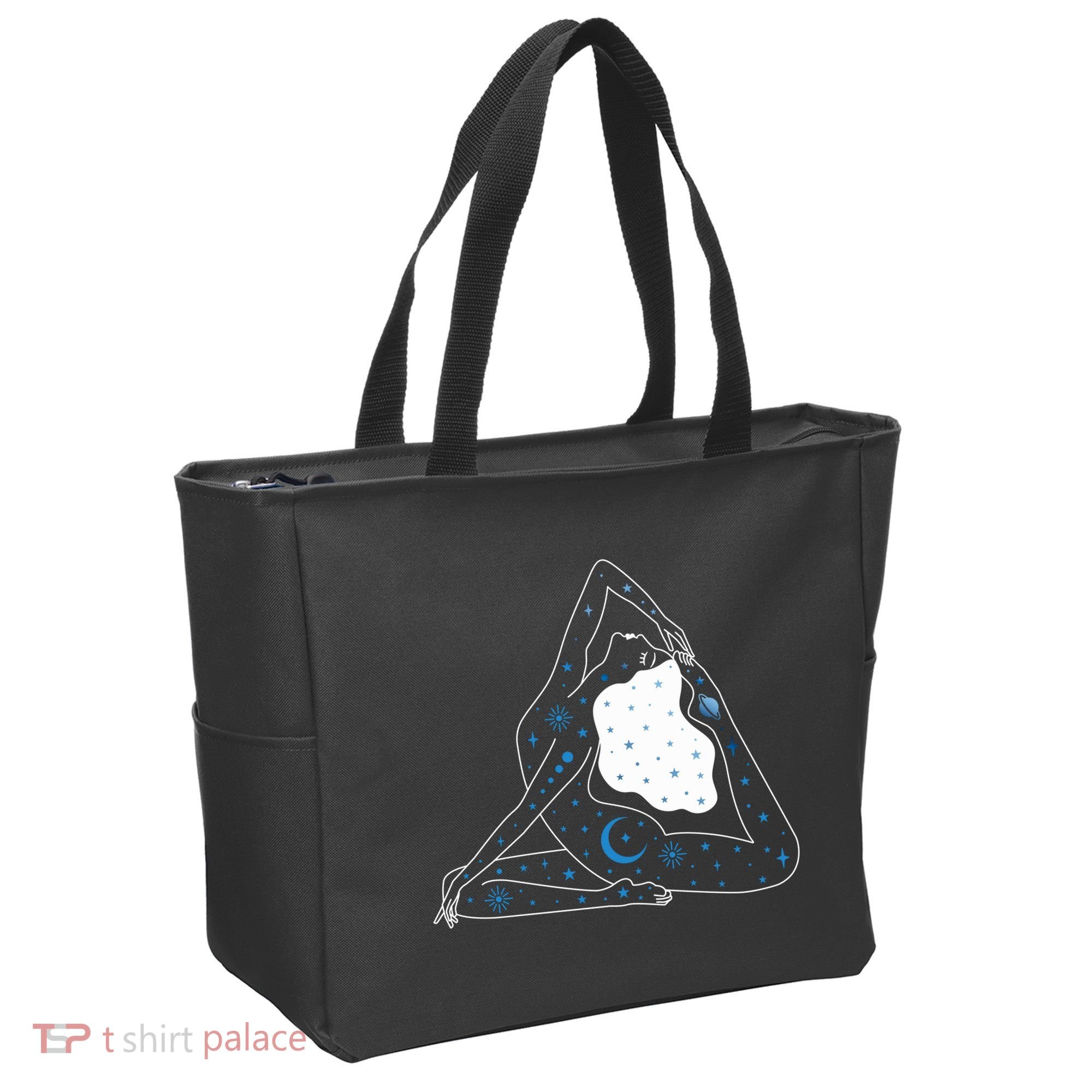 Boho Celestial Bodies Yoga Girl Tote Bag