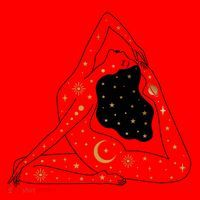 Boho Celestial Bodies Yoga Girl Santa Hat thumb 1