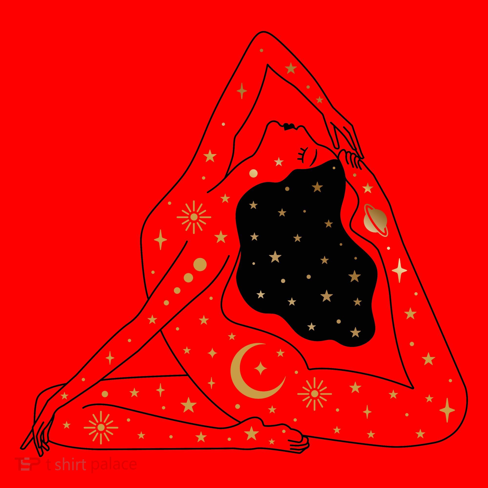 Boho Celestial Bodies Yoga Girl Santa Hat