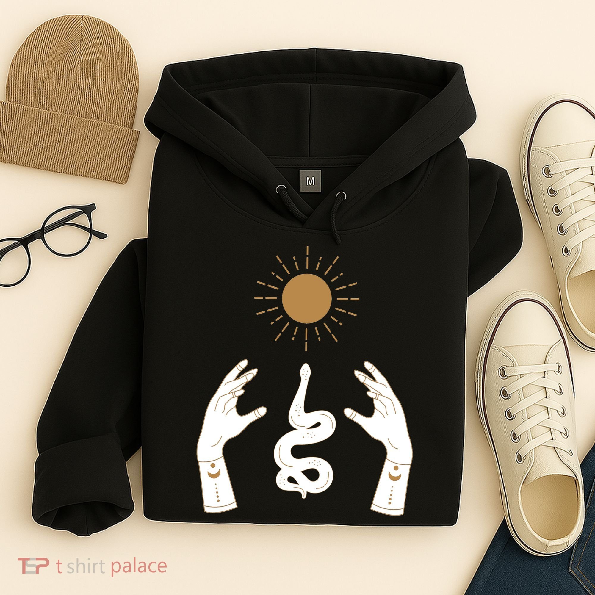 Boho Hands Reaching For The Sun Snake Hoodie