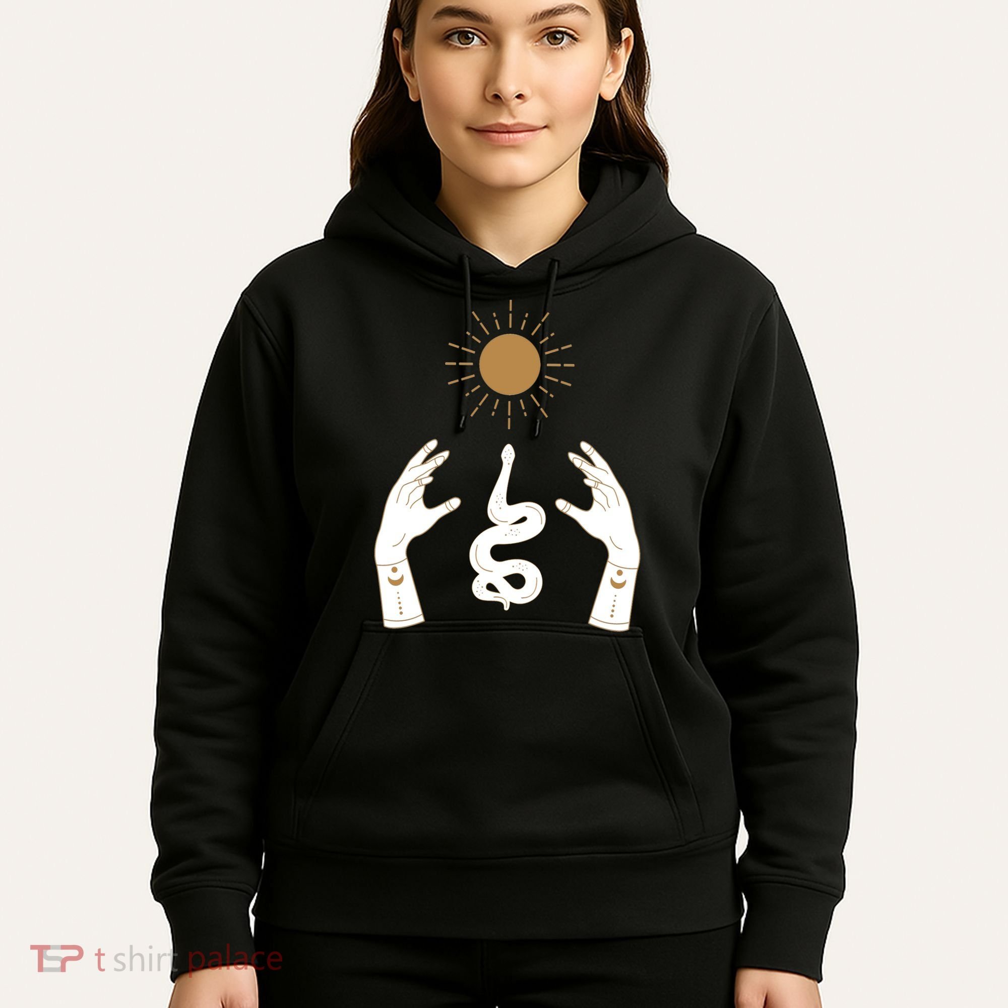 Boho Hands Reaching For The Sun Snake Hoodie