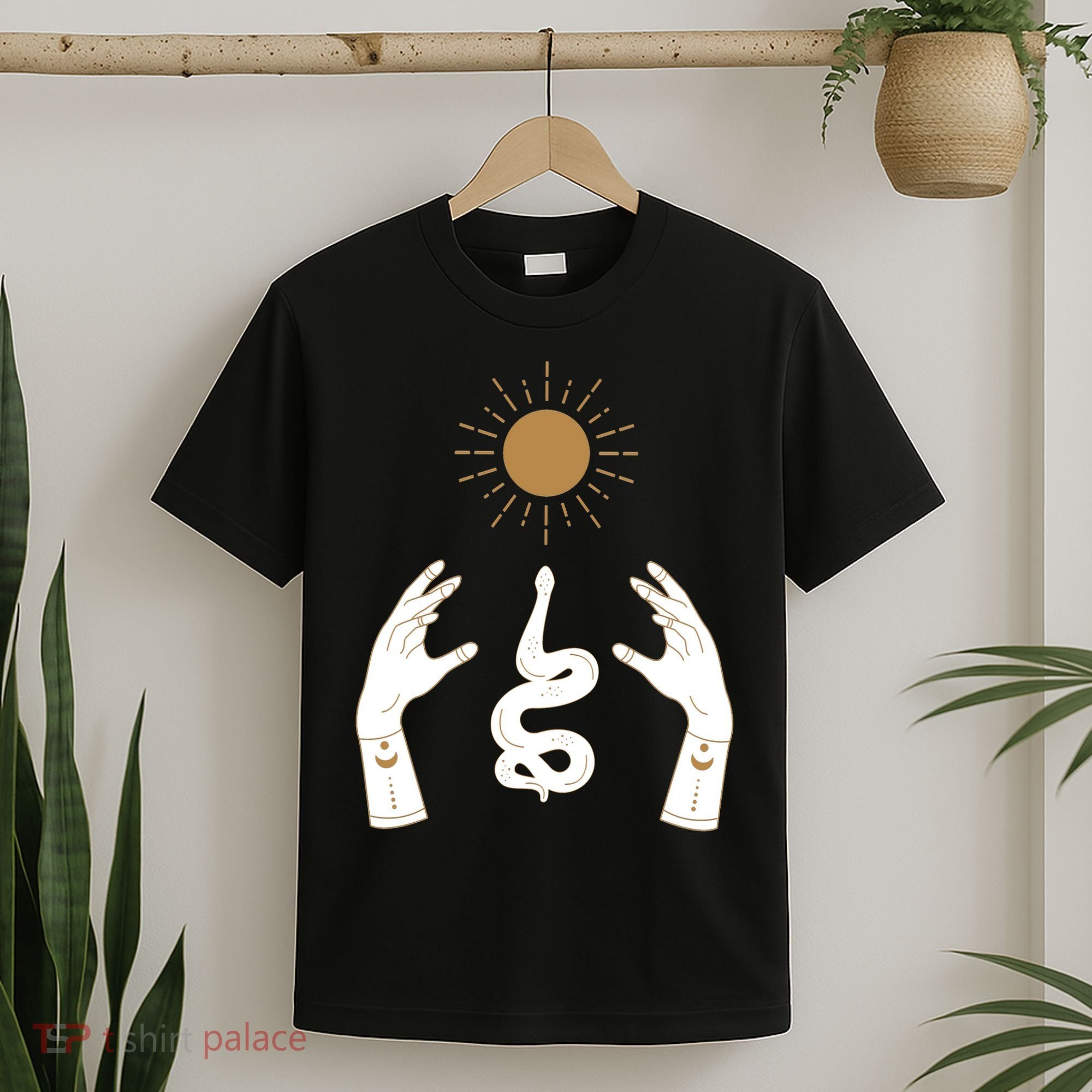 Boho Hands Reaching For The Sun Snake T-Shirt