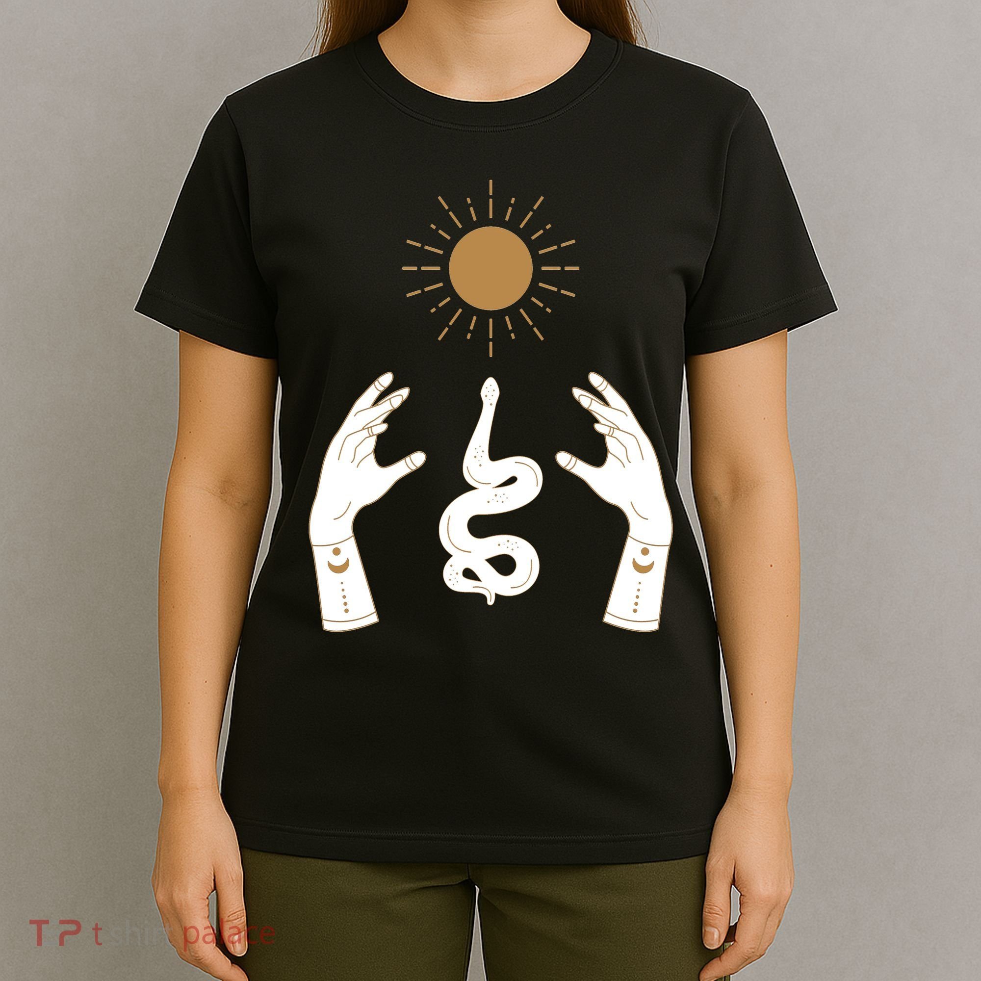 Boho Hands Reaching For The Sun Snake T-Shirt