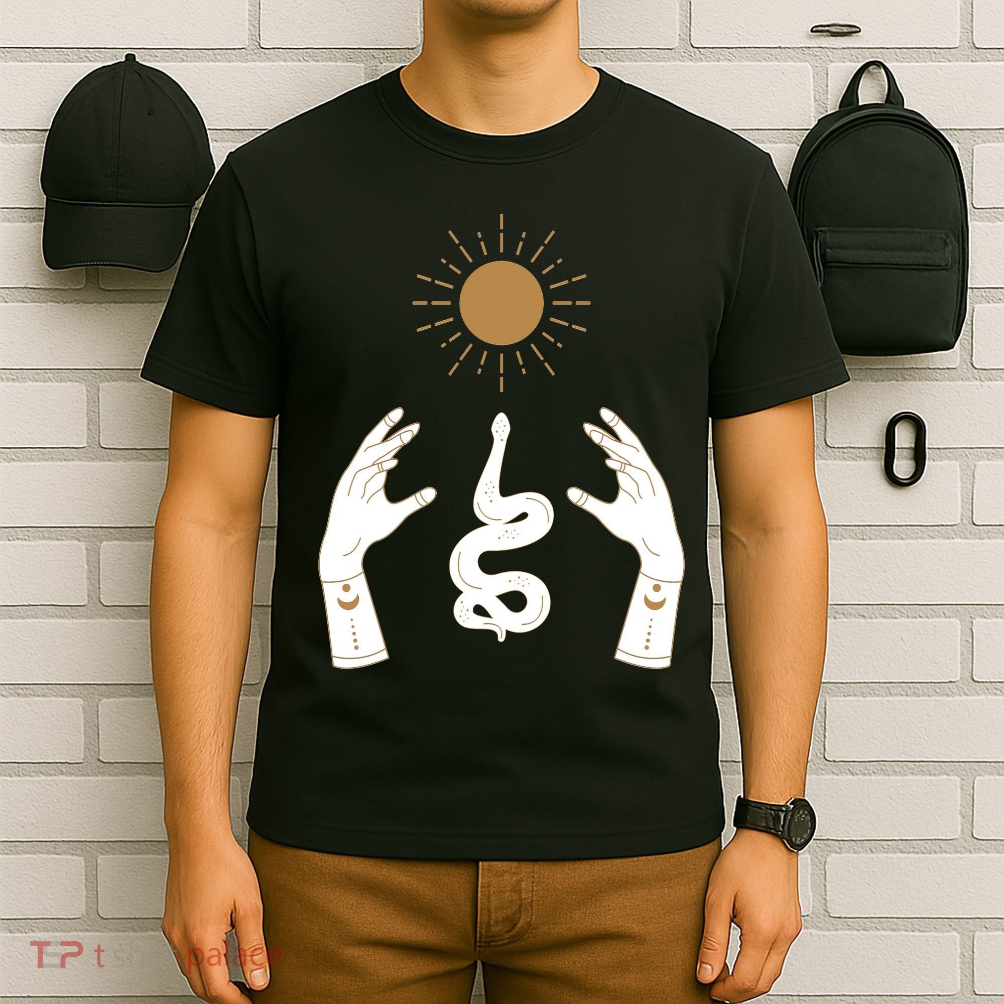 Boho Hands Reaching For The Sun Snake T-Shirt