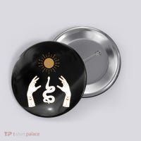 Boho Hands Reaching For The Sun Snake Button thumb 0