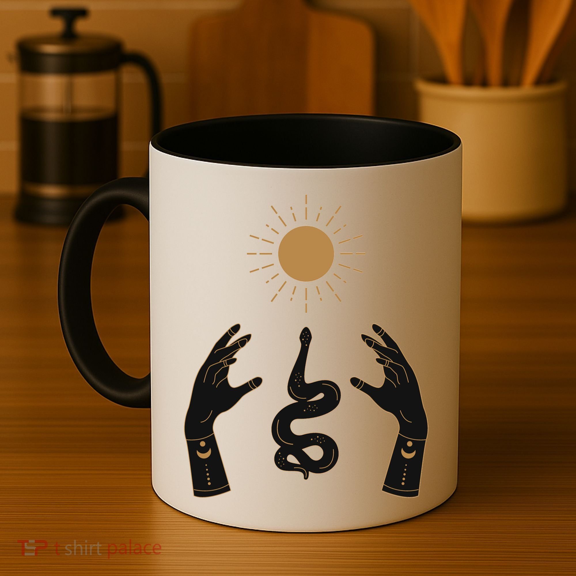 Boho Hands Reaching For The Sun Snake Coffee Mug