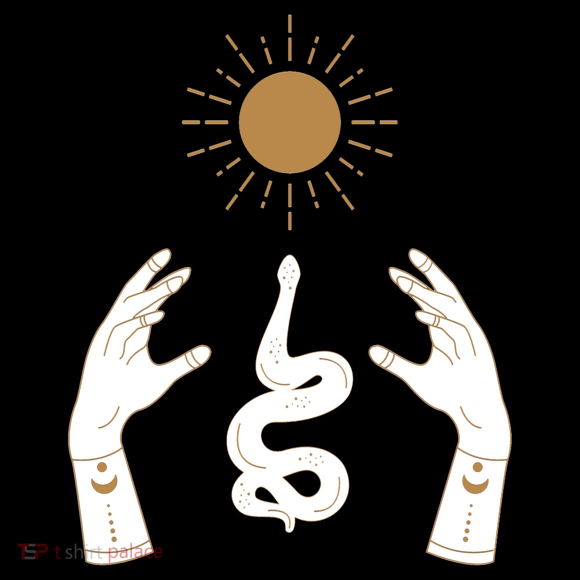Boho Hands Reaching For The Sun Snake Coaster