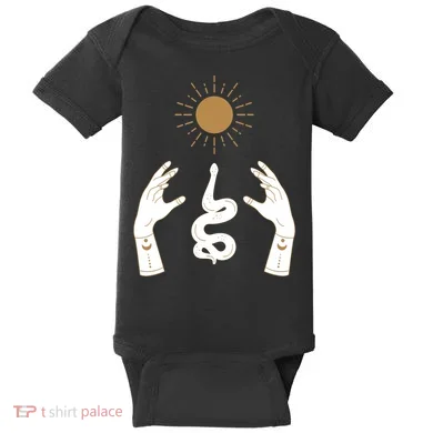Boho Hands Reaching For The Sun Snake Baby Bodysuit
