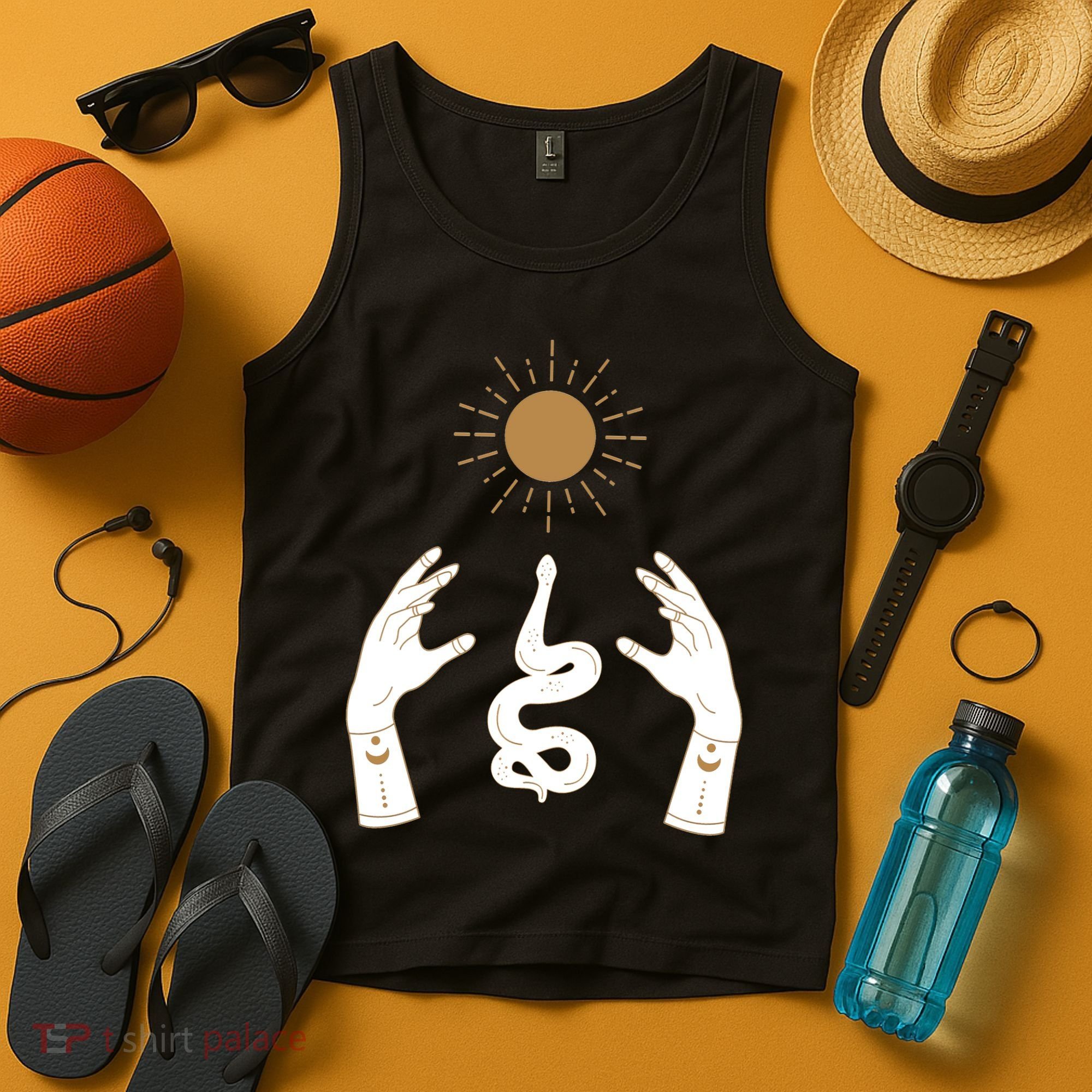 Boho Hands Reaching For The Sun Snake Tank Top