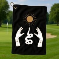 Boho Hands Reaching For The Sun Snake Golf Towel thumb 1