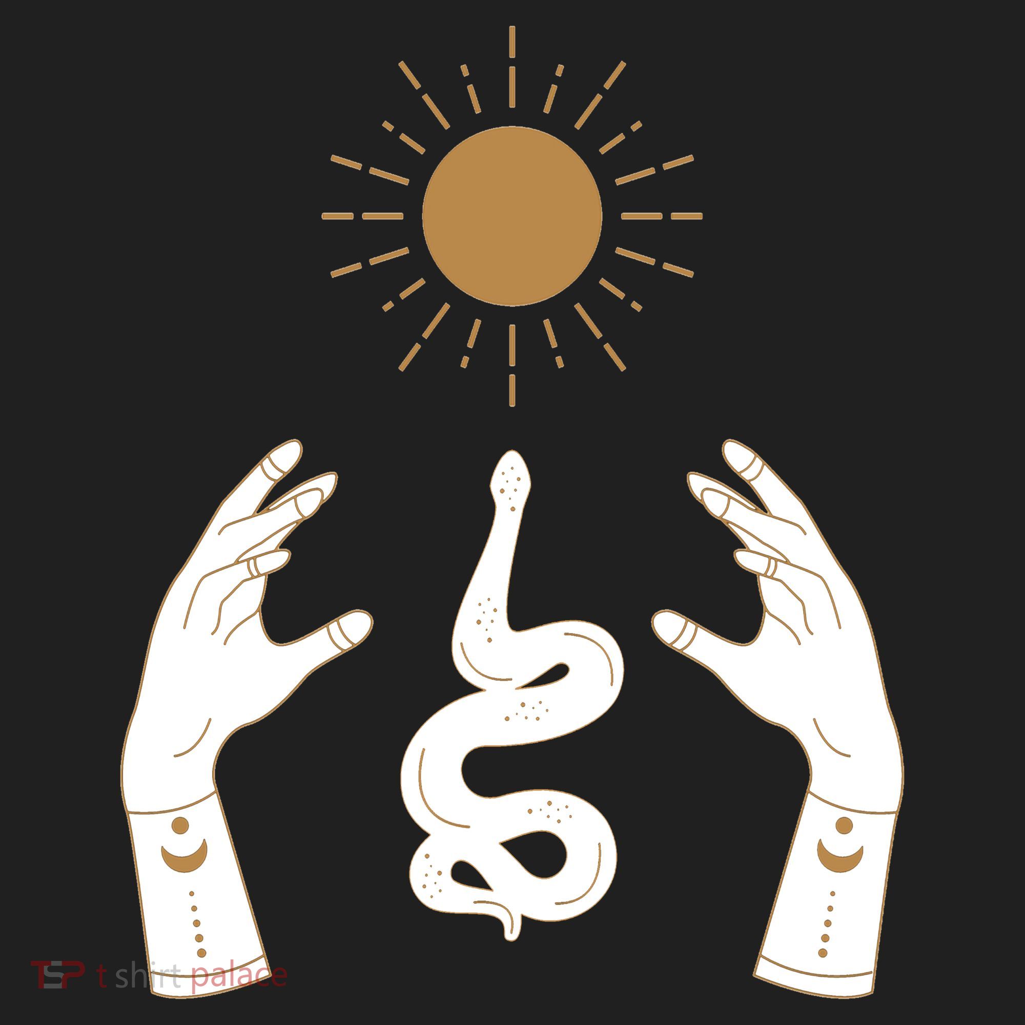 Boho Hands Reaching For The Sun Snake Golf Towel
